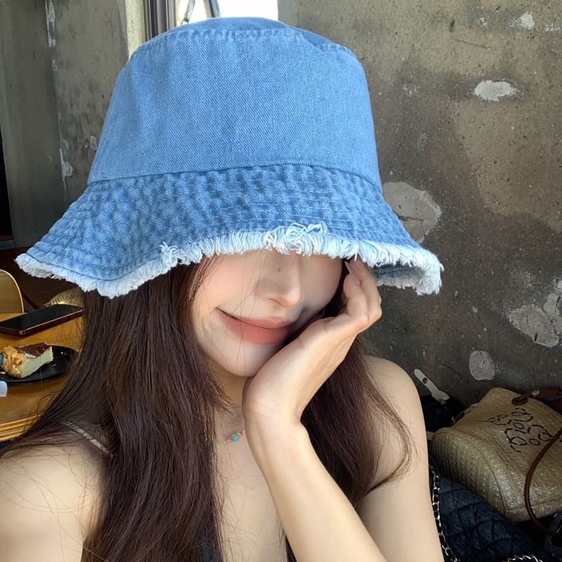 Fringed Hat Denim Bucket