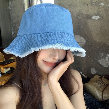 Fringed Hat Denim Bucket