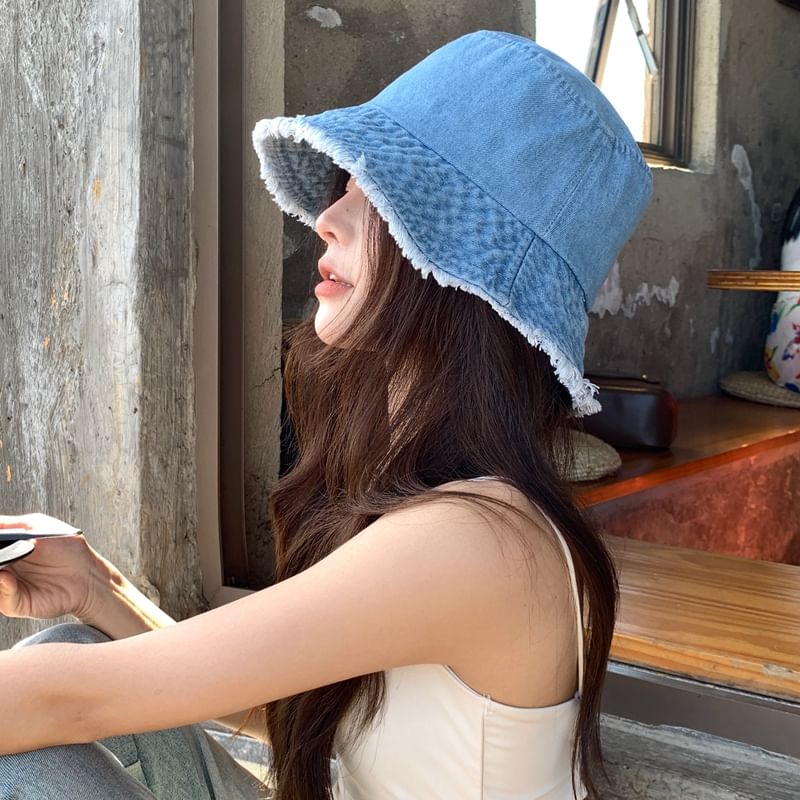 Fringed Hat Denim Bucket