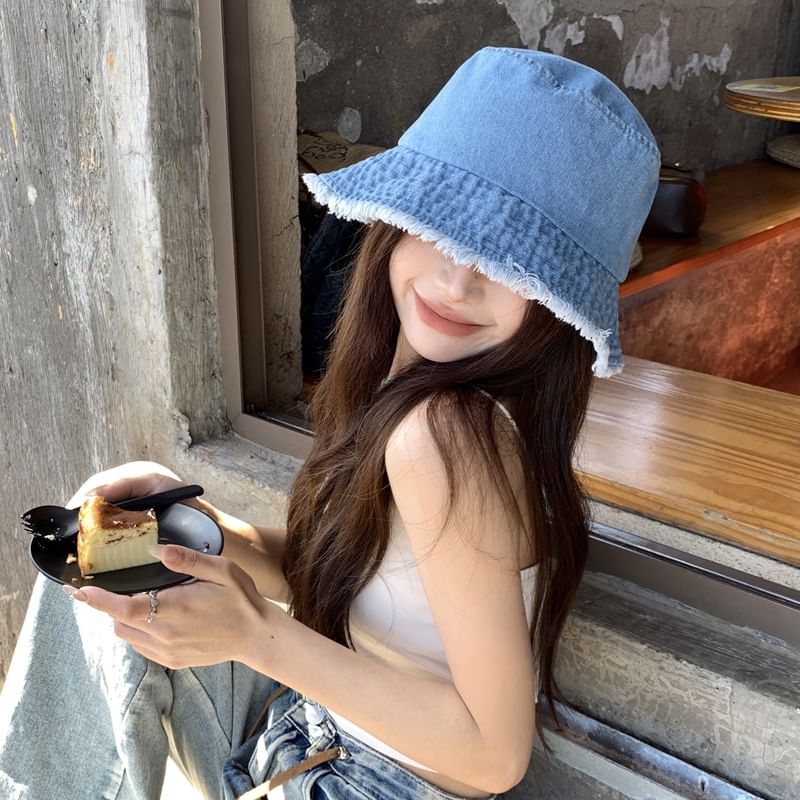 Fringed Hat Denim Bucket
