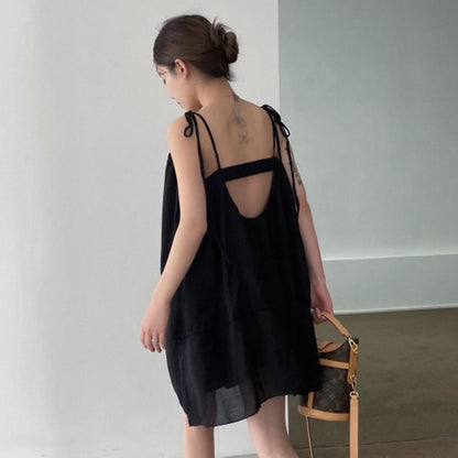 Thin Strap Open Back Shift Sundress