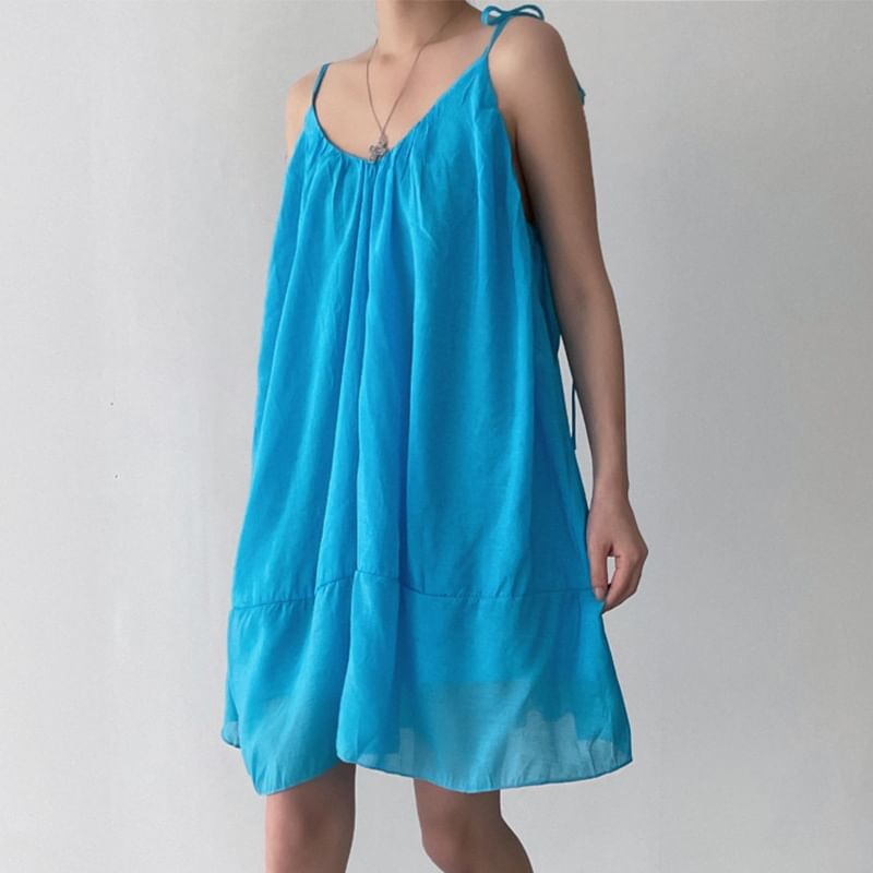 Thin Strap Open Back Shift Sundress