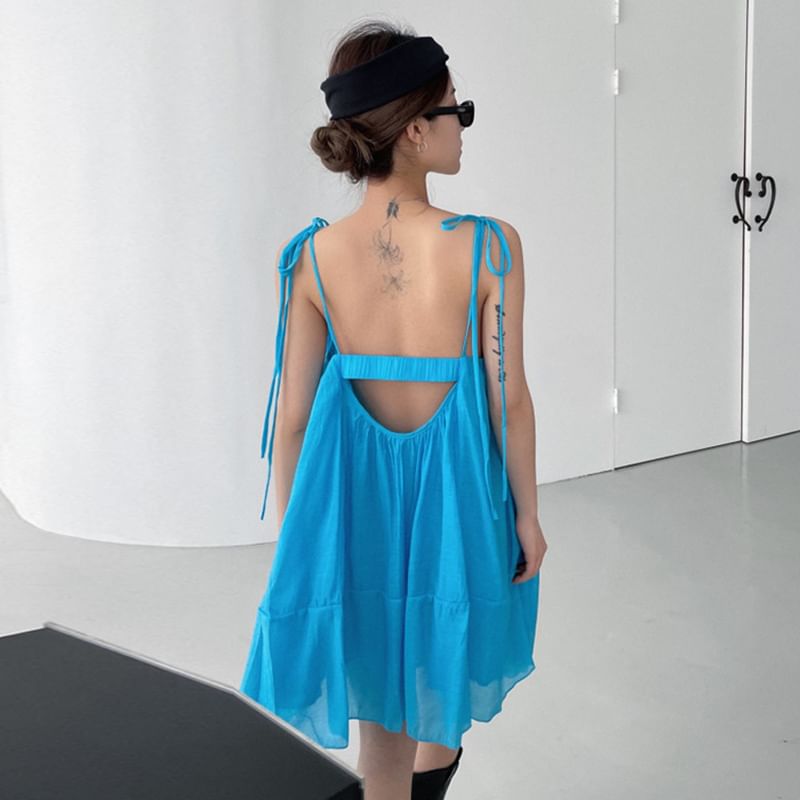 Thin Strap Open Back Shift Sundress