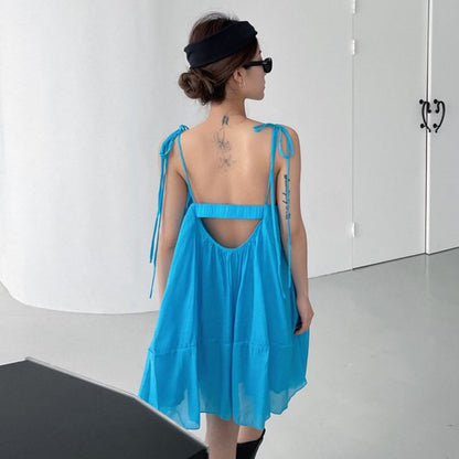Thin Strap Open Back Shift Sundress