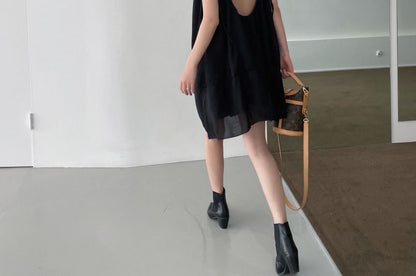 Thin Strap Open Back Shift Sundress