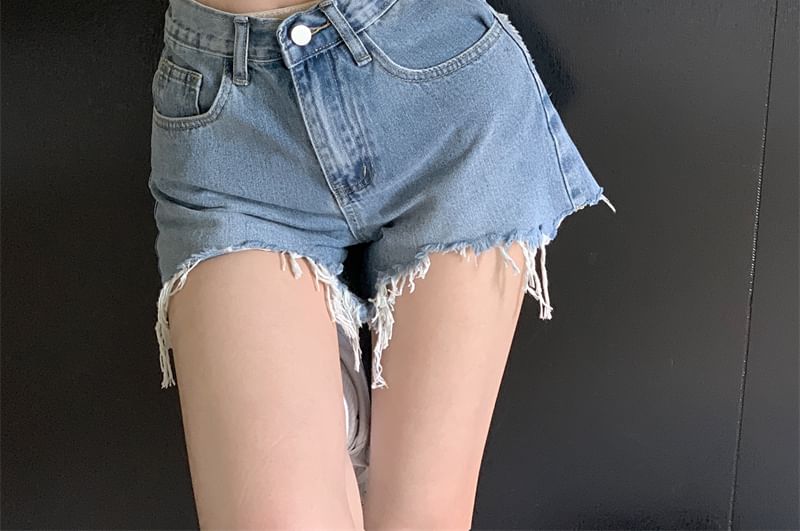 Short-Sleeve Crew Neck Letter Embroidered Cropped T-Shirt