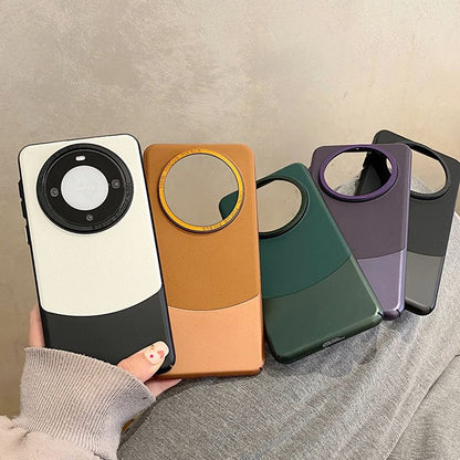 Panel Color Leather Case Faux Phone
