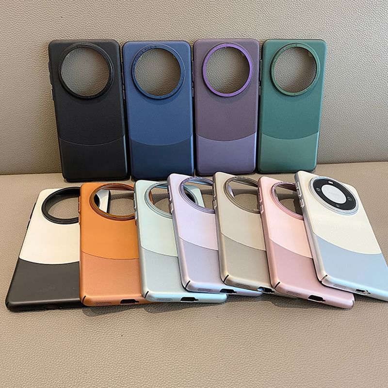 Panel Color Leather Case Faux Phone