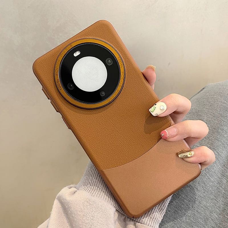 Panel Color Leather Case Faux Phone