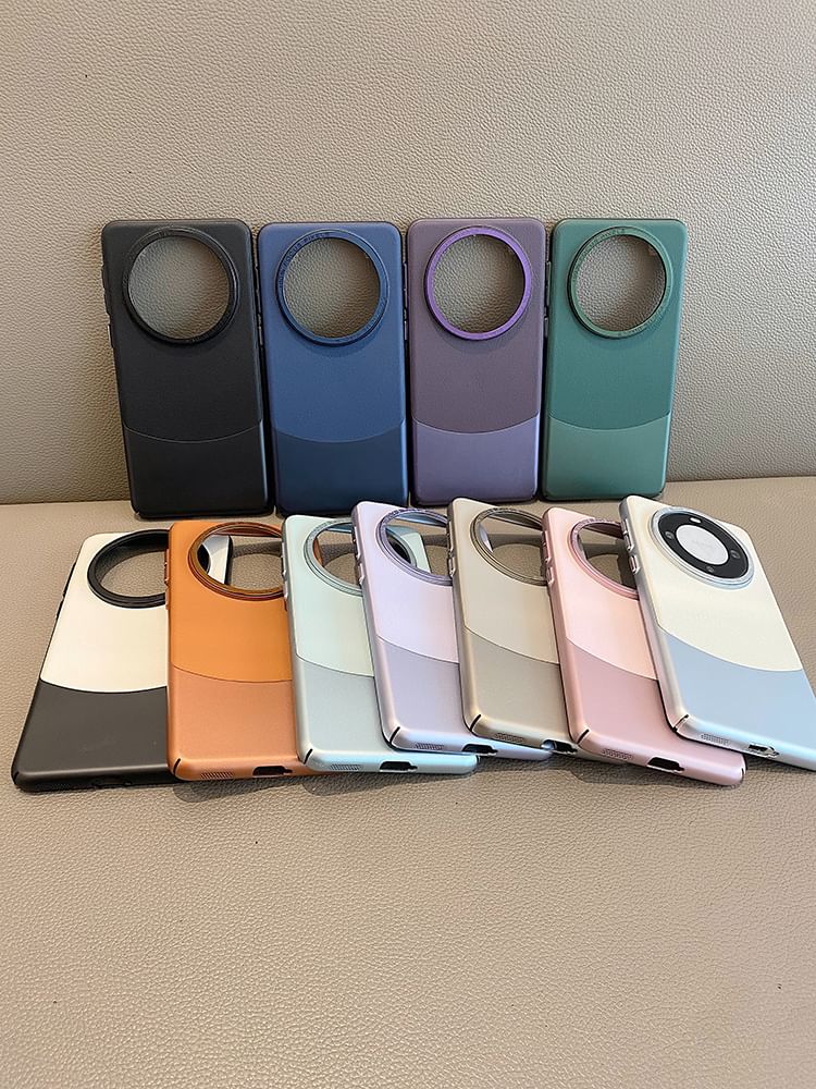 Panel Color Leather Case Faux Phone