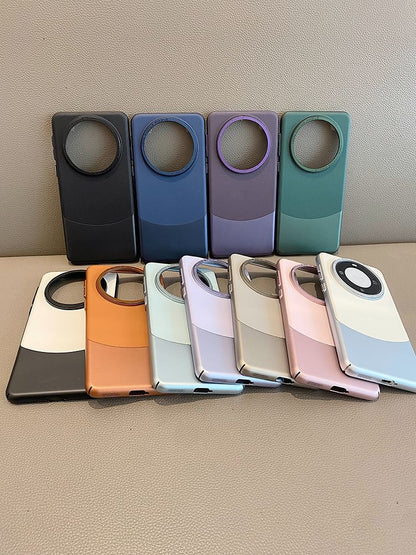 Panel Color Leather Case Faux Phone
