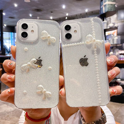 Bow Pearl Faux Phone Case