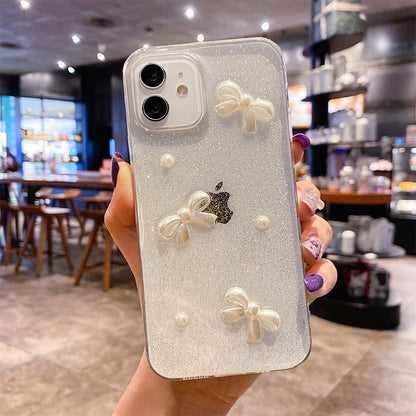 Bow Pearl Faux Phone Case
