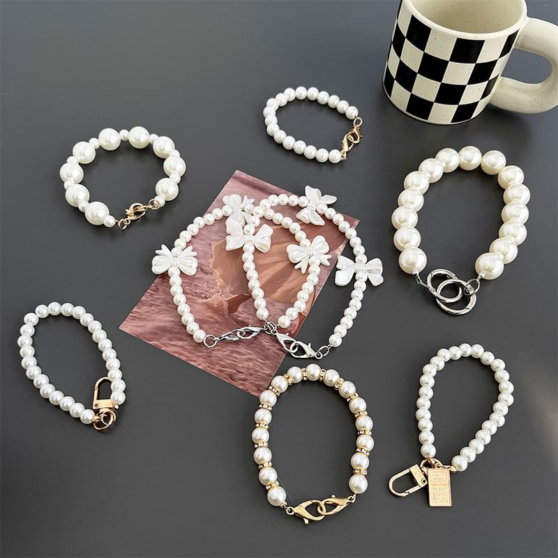 Designs) Strap Pearl Faux (Various Phone