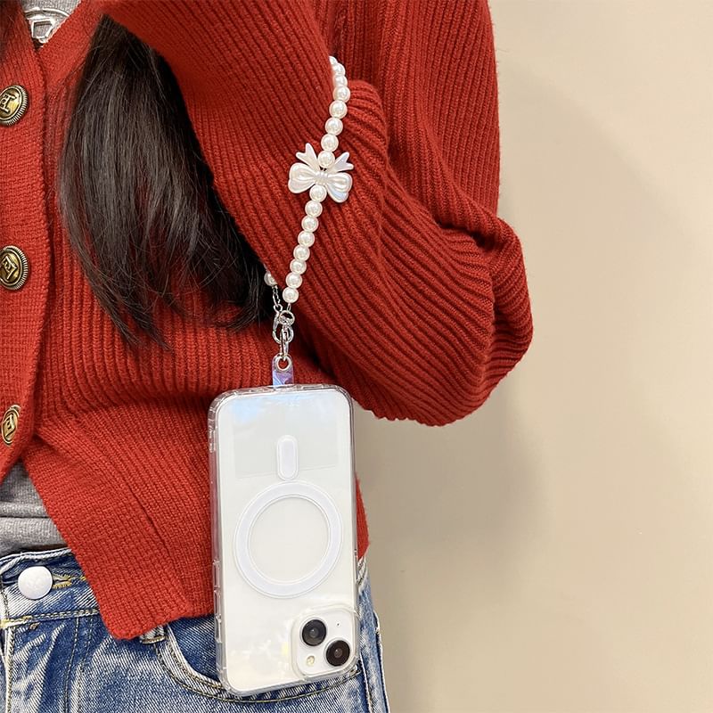 Designs) Strap Pearl Faux (Various Phone