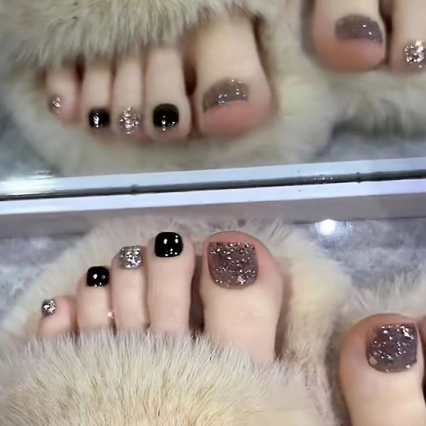 Glitter Press On Toenail