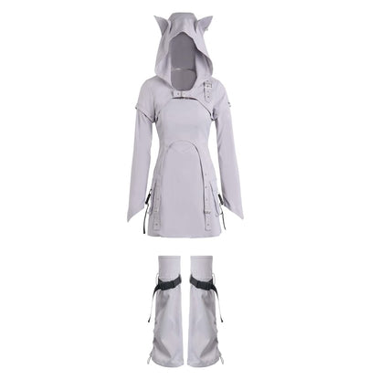 Thin Strap Panel Buckled Mini A-Line Cargo Dress
