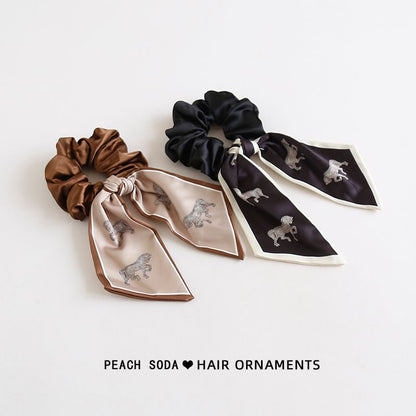 Horse Print Bow Scrunchie