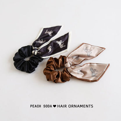 Horse Print Bow Scrunchie