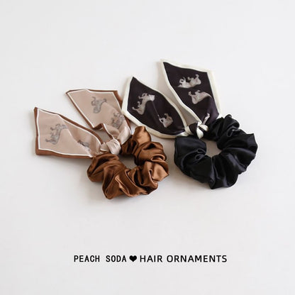 Horse Print Bow Scrunchie