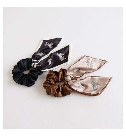 Horse Print Bow Scrunchie