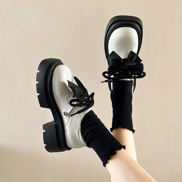 Shoes Lace-Up Derby Platform