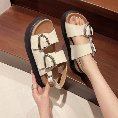 Platform Slingback Buckled Sandals