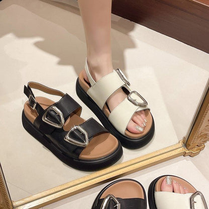 Platform Slingback Buckled Sandals
