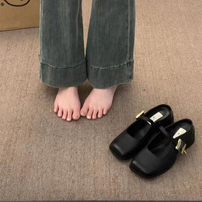 Mules Heel Chunky Toe Square