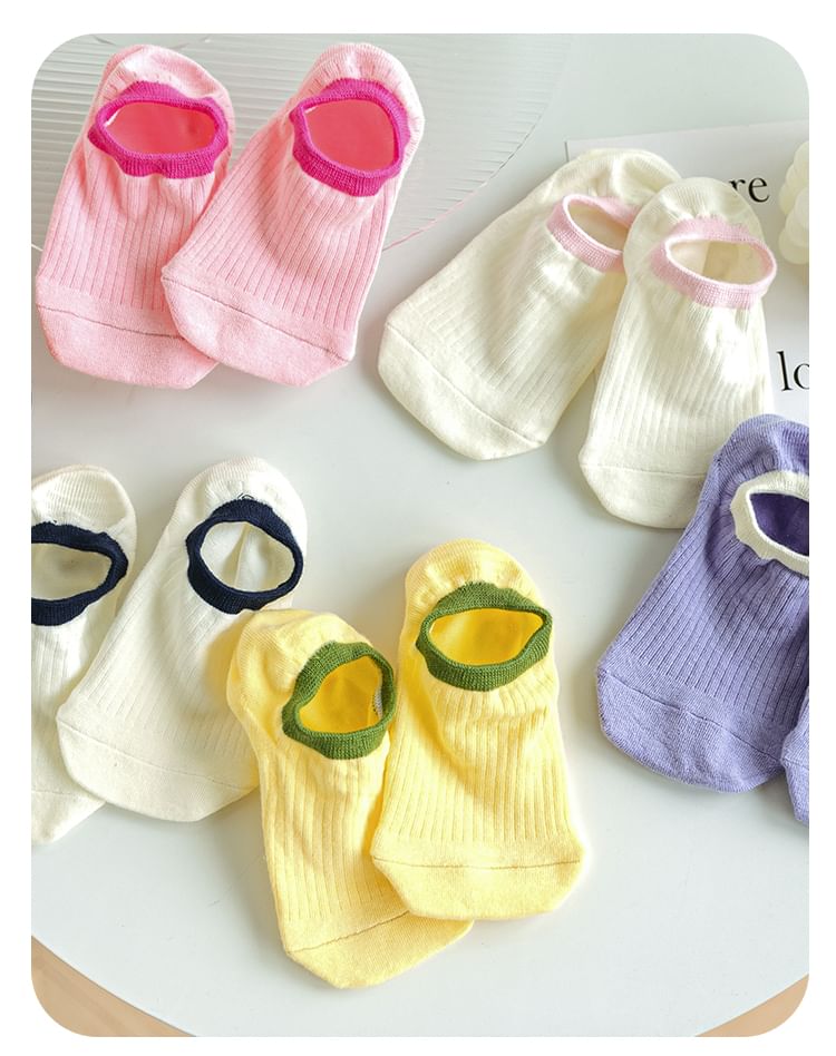 Contrast Trim Socks Set