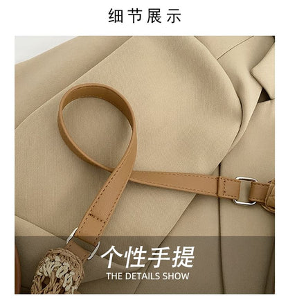 Two Tone Woven Tote Bag