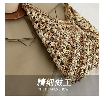 Two Tone Woven Tote Bag