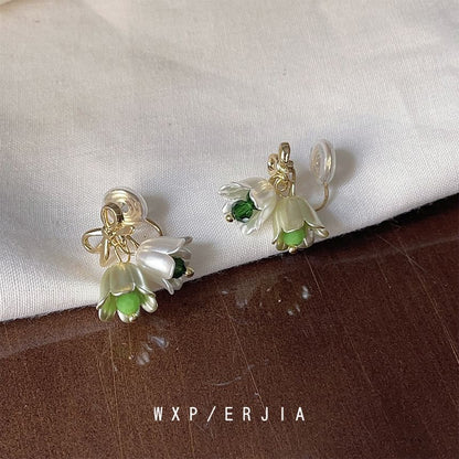 Floral Bow Alloy Drop Earring