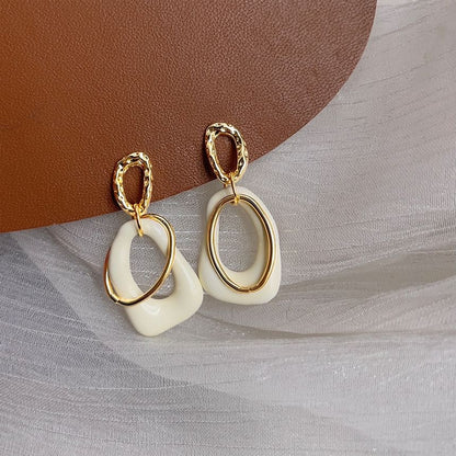 Irregular Hoop Alloy Dangle Earring