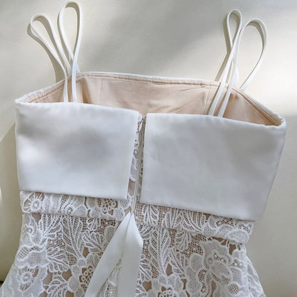 Evening A-Line Strap Gown Paneled Spaghetti Lace