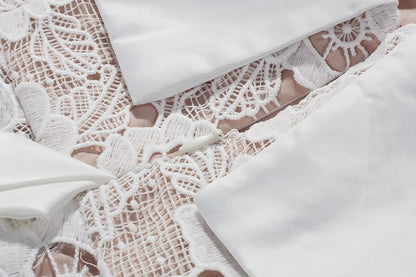 Evening A-Line Strap Gown Paneled Spaghetti Lace