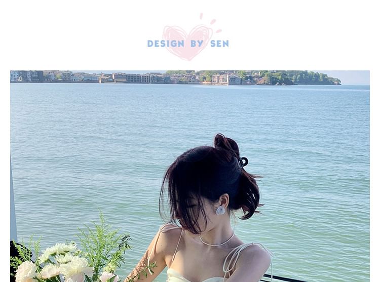 Thin Strap Simple Shirred Mini Sundress