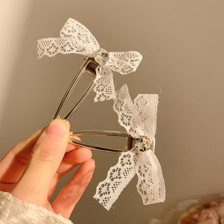 Lace Bow Alloy Hair Clip