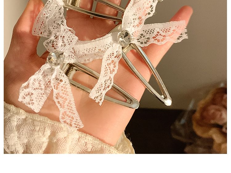 Lace Bow Alloy Hair Clip