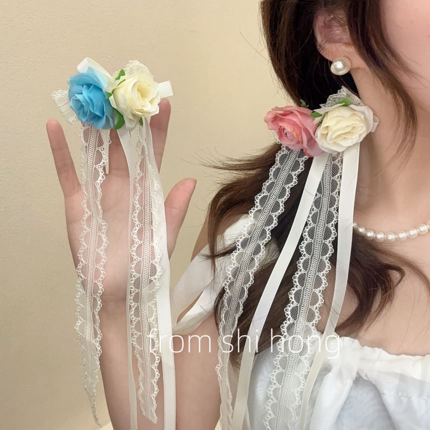 Floral Fabric Hair Clip