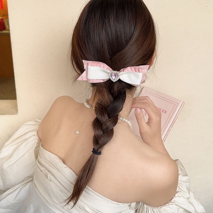 Bow Rhinestone Hair Clip