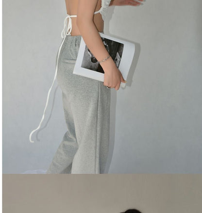 Plain Tee Back Cropped Short-Sleeve Open