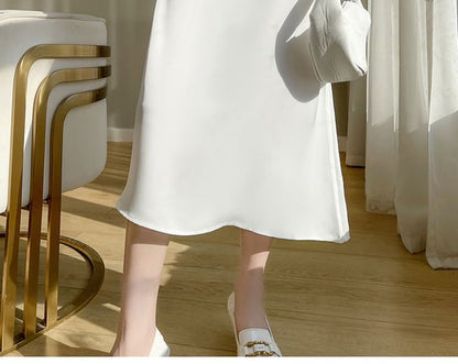 Thin Strap V-Neck Simple Maxi A-Line Dress