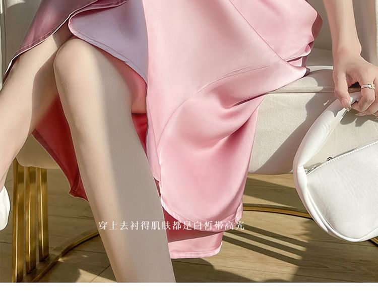 Thin Strap V-Neck Simple Maxi A-Line Dress