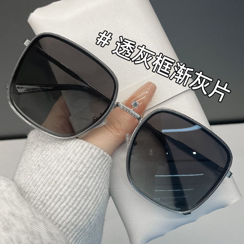 Square Polarized Metal Frame Sunglasses