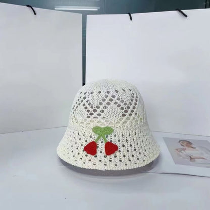 Hat Woven Floral Embroidered Bucket
