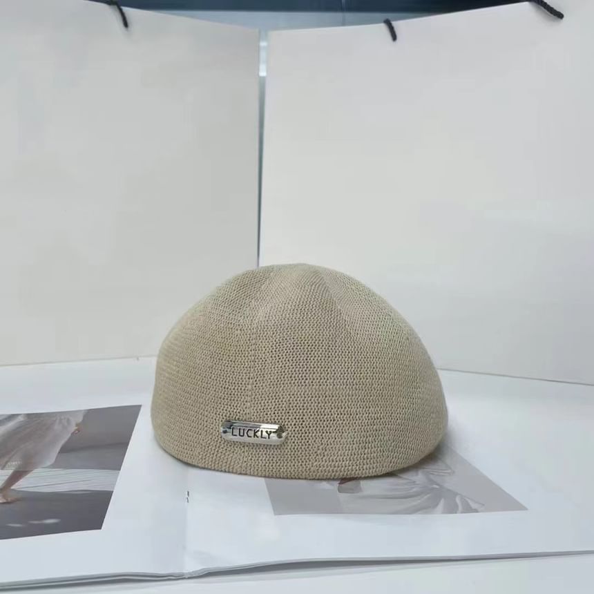 Plate Beret Lettering Hat Metal