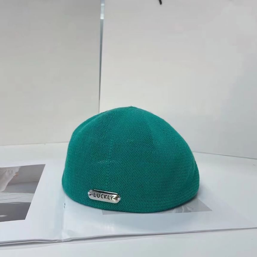 Plate Beret Lettering Hat Metal