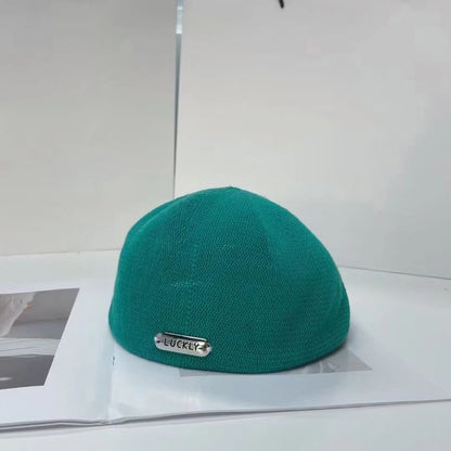 Plate Beret Lettering Hat Metal