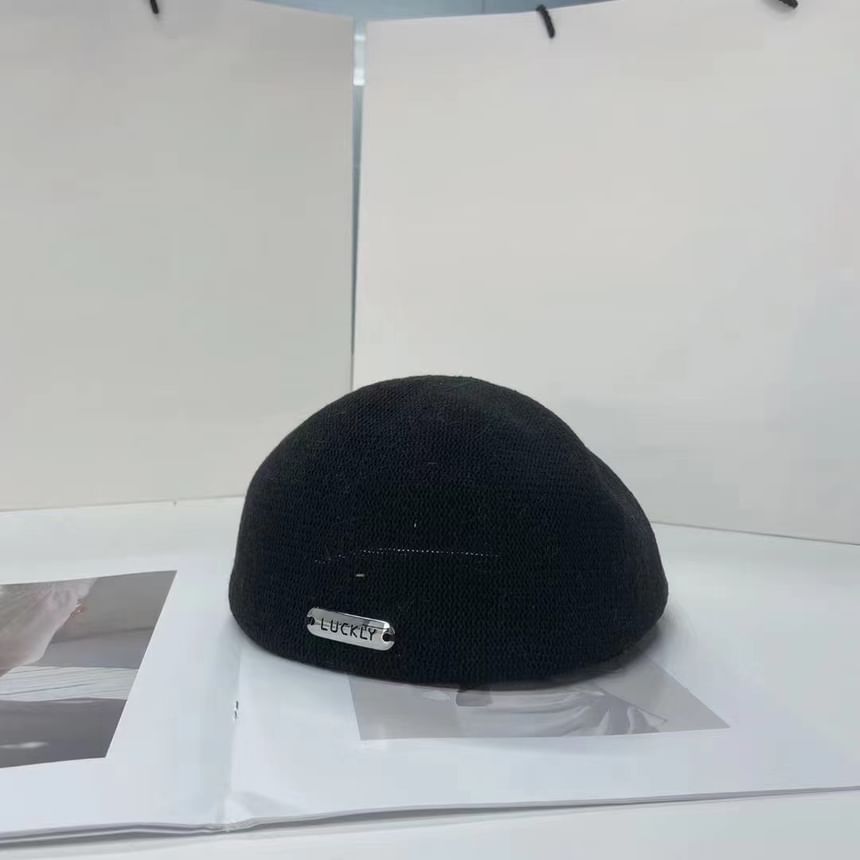 Plate Beret Lettering Hat Metal